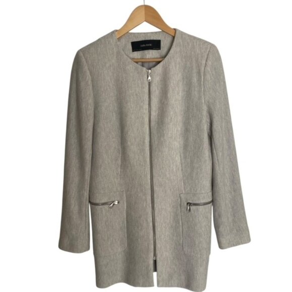 Zara Gray Longline Jacket - Picture 1 of 4